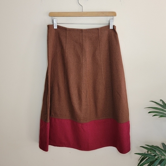 Y2K Cesar Arellanes | Brown & Magenta Colorblock Skirt Size Medium - Picture 3 of 5